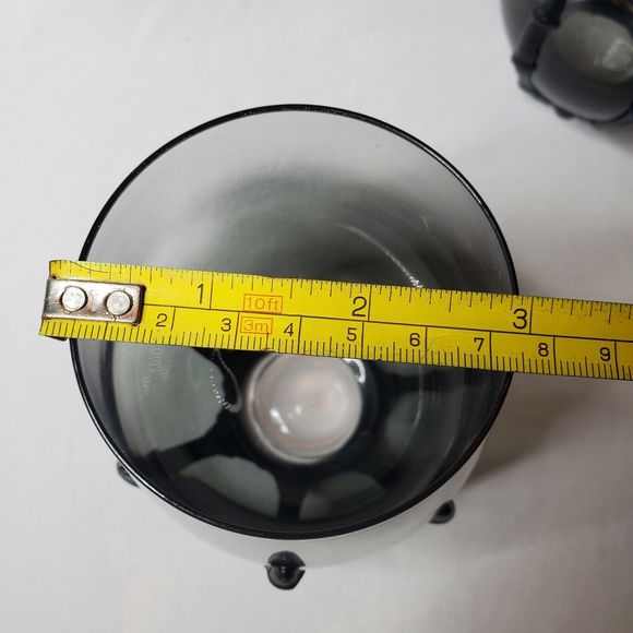 Gothic SKELETON Hand Stemless Wine Glasses Smoked Ombre to Black 19 oz NEW Set 4 - Picture 8 of 10